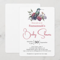 Farbenfrohe Kolibri- und Blumen-Baby-Party