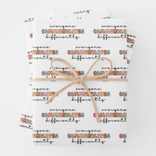 Farbenfrohe Kommunikation Geschenkpapier Set