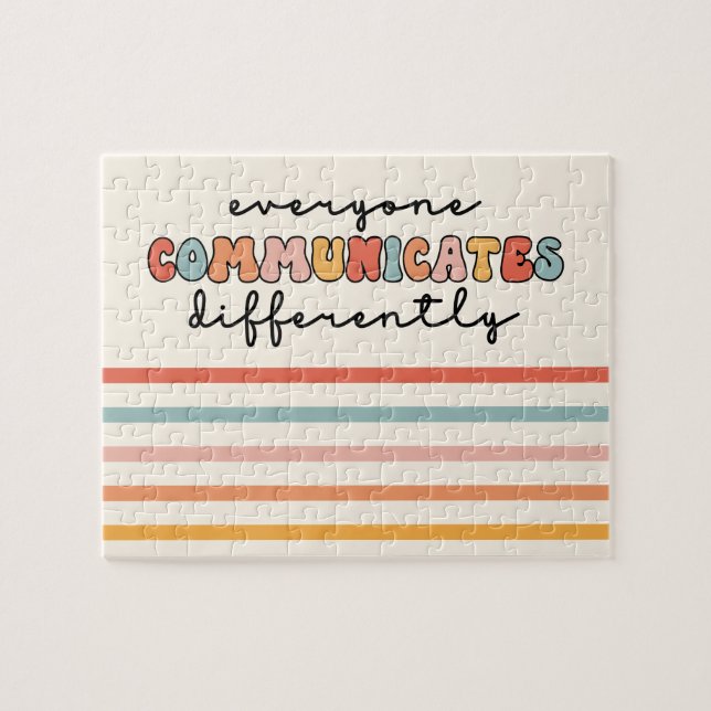Farbenfrohe Kommunikation Puzzle (Horizontal)