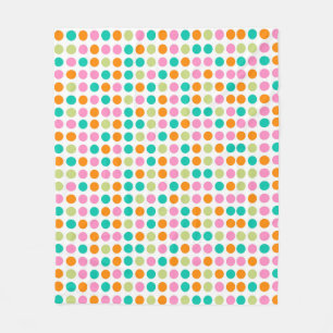 Farbenfrohe Konfetti Polka Punkte Retro 60er Art Fleecedecke