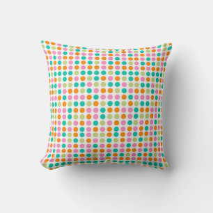 Farbenfrohe Konfetti Polka Punkte Retro 60er Art Kissen