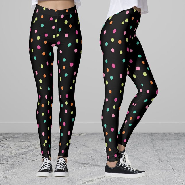 Farbenfrohe Konfetti-Sprinklen polka dot rainbow P Leggings (Von Creator hochgeladen)