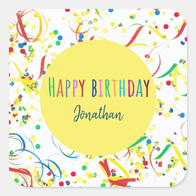 Farbenfrohe Konfetti Sticker Custom Aufkleber  (Vorderseite)