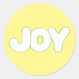 Farbenfrohe Kontur Kunst - Freude - Wortaufkleber Runder Aufkleber