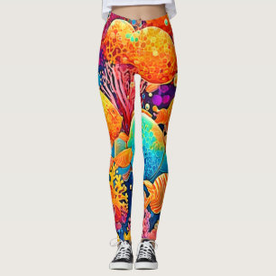 Farbenfrohe Korallenriff Artwork Leggings