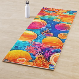 Farbenfrohe Korallenriff-Blasen Yogamatte