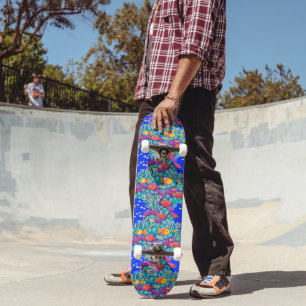 Farbenfrohe Korallenriffe, nahtloses Muster Skateboard