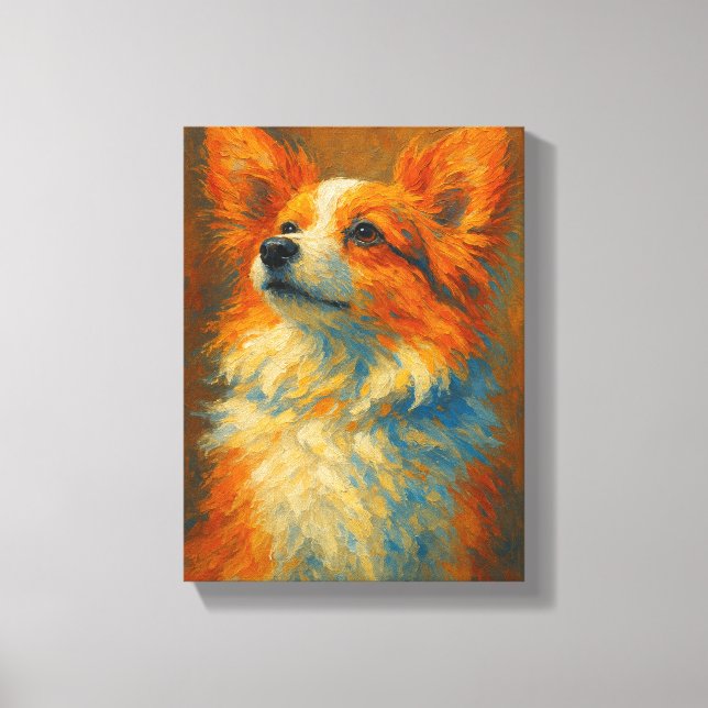 Farbenfrohe Korgi-Hundemalerei im Pinselstil Leinwanddruck (Vorderseite)