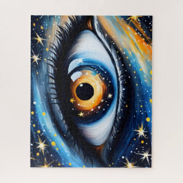 Farbenfrohe, kosmische Augen Kunst Puzzle