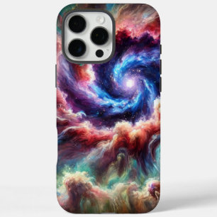 Farbenfrohe kosmische Galaxie Swirbel mit Radiantn iPhone 16 Pro Max Hülle
