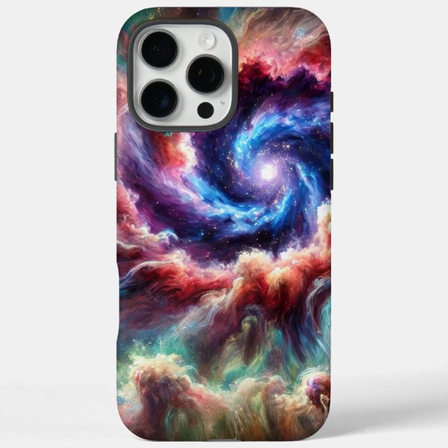 Farbenfrohe kosmische Galaxie Swirbel mit Radiantn Case-Mate iPhone Hülle (Rückseite)