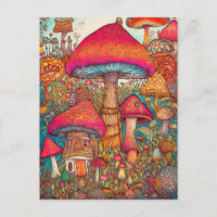 Farbenfrohe kreative Psychedelic Pilze Kunst