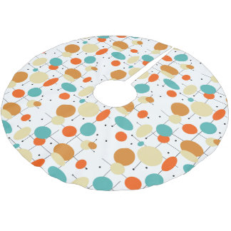 Farbenfrohe Kreise Linien Halbjahrhundert Retro Mu Polyester Weihnachtsbaumdecke