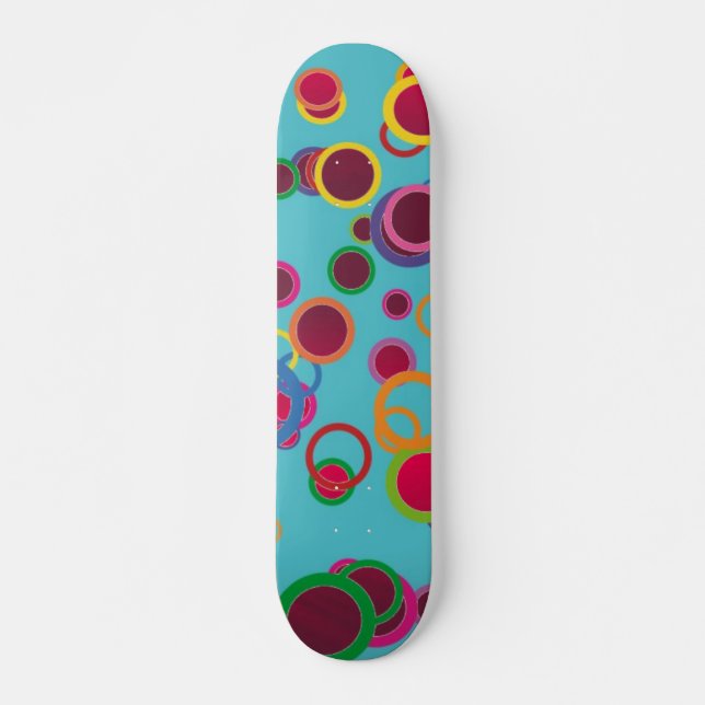 Farbenfrohe Kreise Skateboard (Vorne)