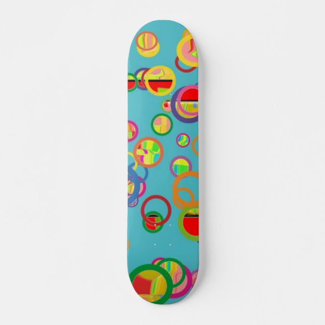 Farbenfrohe Kreise Skateboard (Vorne)