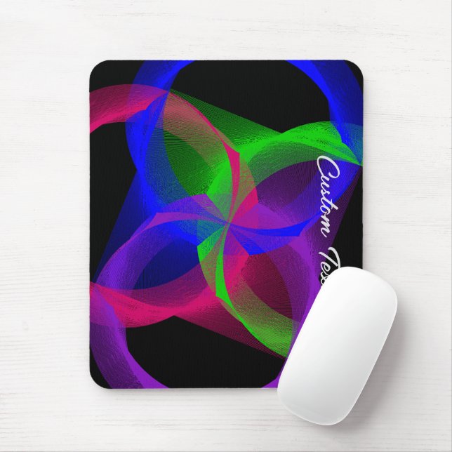 Farbenfrohe kreisförmige Mischmasch geometrischer  Mousepad (Mit Mouse)