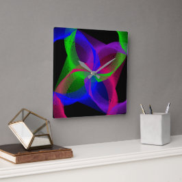 Farbenfrohe kreisförmige Wandleuchte Quadratische Wanduhr