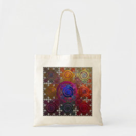 Farbenfrohe Kreislaufplatten Budget Tote Tasche