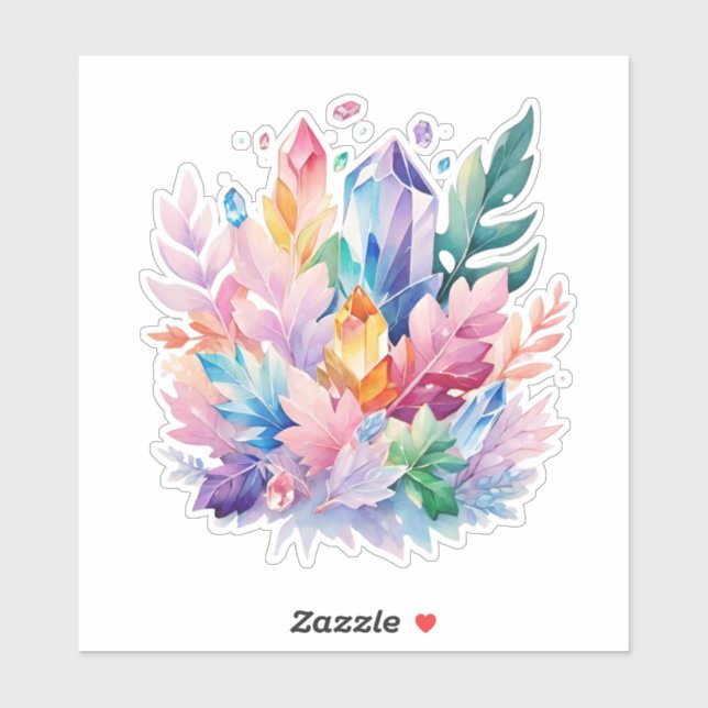 Farbenfrohe Kristalle Aufkleber (Blatt)