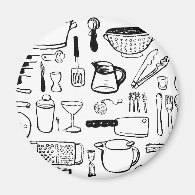 Farbenfrohe Küchenmuster Magnet (Vorne)