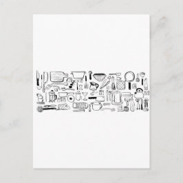 Farbenfrohe Küchenmuster Postkarte