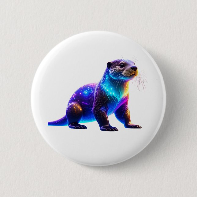 Farbenfrohe Kunst Button (Vorderseite)