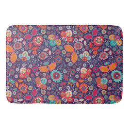 Farbenfrohe Kunst Illustration Natur Blumenmuster Badematte