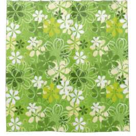 Farbenfrohe Kunst Illustration Natur Blumenmuster Duschvorhang