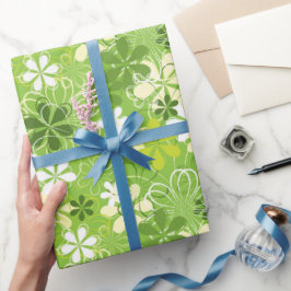 Farbenfrohe Kunst Illustration Natur Blumenmuster Geschenkpapier