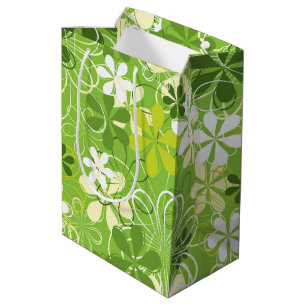 Farbenfrohe Kunst Illustration Natur Blumenmuster Mittlere Geschenktüte