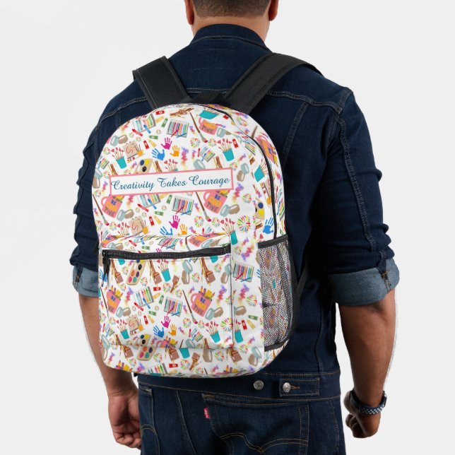 Farbenfrohe Kunst liefert kreatives Muster für Kün Bedruckter Rucksack (Insitu (Modell))