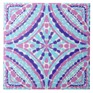Farbenfrohe Kunsthandwerker Blaurosa Mosaik-Handge Fliese