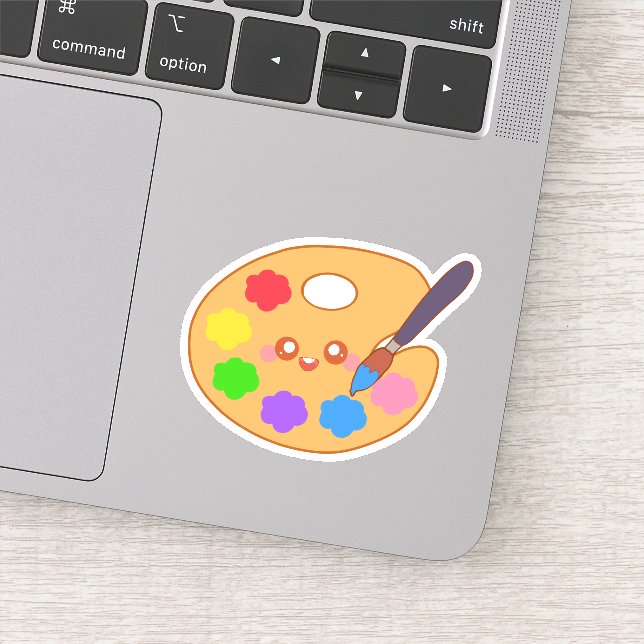 Farbenfrohe Künstlerin Paint Aufkleber (Detail)