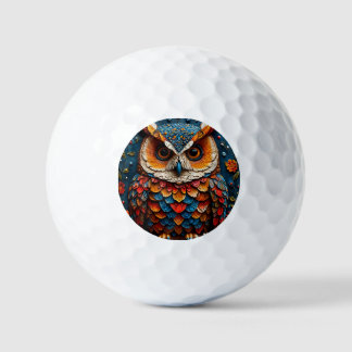 Farbenfrohe künstlerische Eule Golfball