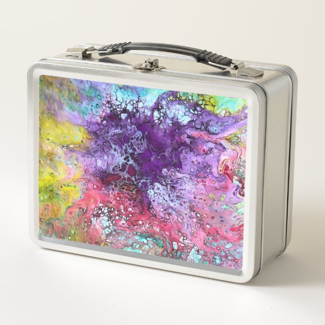 Farbenfrohe künstlerische Lunchbox oder Aufbewahru (Vorderseite)