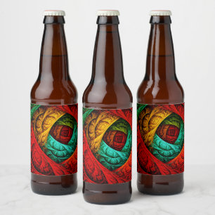 Farbenfrohe künstlerische Moderne Abstrakte Kunst Bierflaschenetikett
