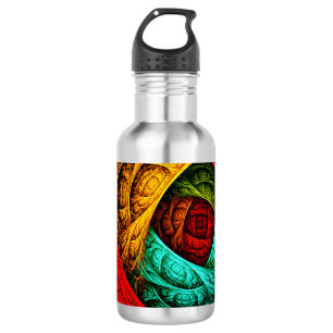Farbenfrohe künstlerische Moderne Abstrakte Kunst  Edelstahlflasche