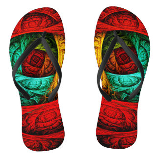 Farbenfrohe künstlerische Moderne Abstrakte Kunst Flip Flops