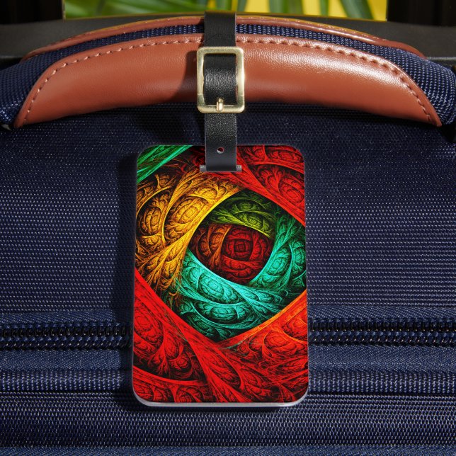 Farbenfrohe künstlerische Moderne Abstrakte Kunst  Gepäckanhänger (Vorderseite Insitu 2)