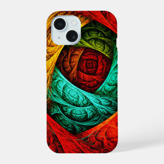 Farbenfrohe künstlerische Moderne Abstrakte Kunst iPhone 15 Hülle