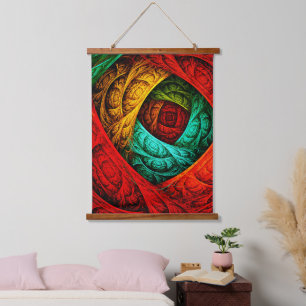 Farbenfrohe künstlerische Moderne Abstrakte Kunst Wandteppich Mit Holzrahmen
