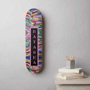 Farbenfrohe Künstlerpalette Skateboard