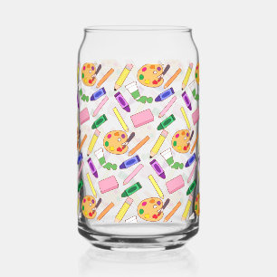 Farbenfrohe Kunstmaterialien Dosenglas