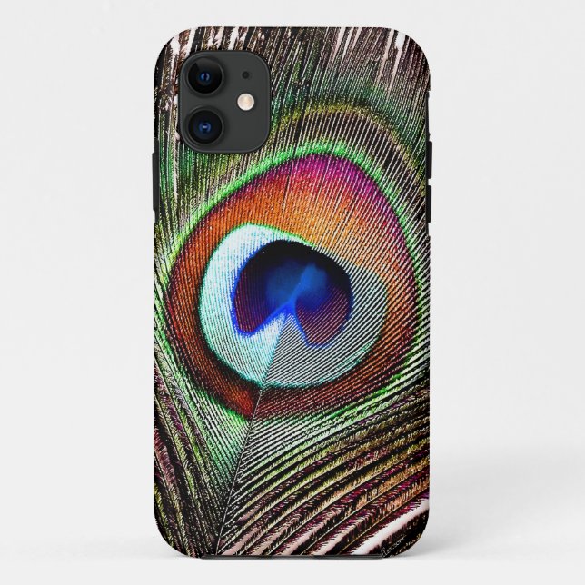 Farbenfrohe Kupfer Peacock Feaather Case-Mate iPhone Hülle (Rückseite)