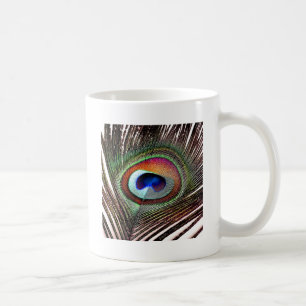 Farbenfrohe Kupfer Peacock Feaather Kaffeetasse
