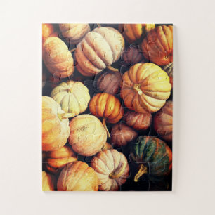 Farbenfrohe Kürbis-Dekorationsanzeige Erntedankfes Puzzle