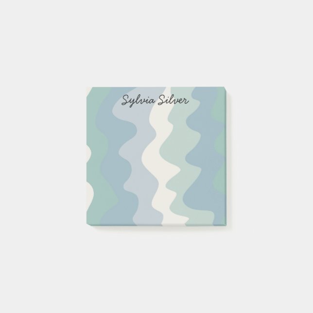 Farbenfrohe Kurven CUSTOM Chic Monogramm Personali Post-it Klebezettel (Vorderseite)