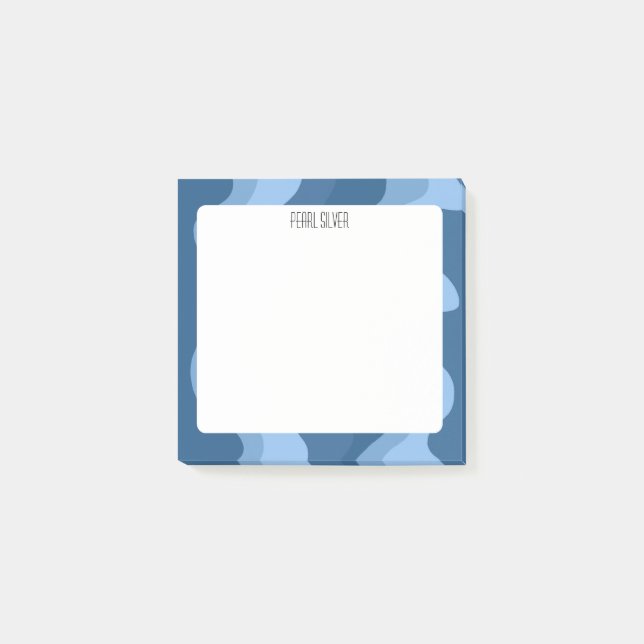 Farbenfrohe Kurven CUSTOM Chic Monogramm Personali Post-it Klebezettel (Vorderseite)