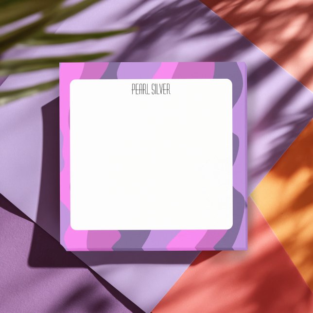 Farbenfrohe Kurven CUSTOM Chic Monogramm Personali Post-it Klebezettel (Purple Colorful Curves CUSTOM Chic Monogram Personalized Post-it Notes
)