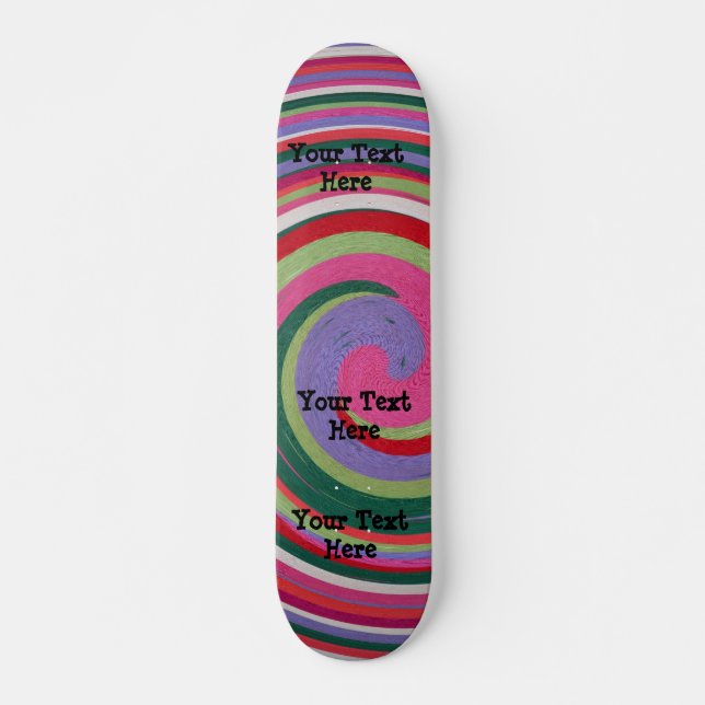 farbenfrohe Kurven modernes abstraktes Design Skateboard (Vorne)